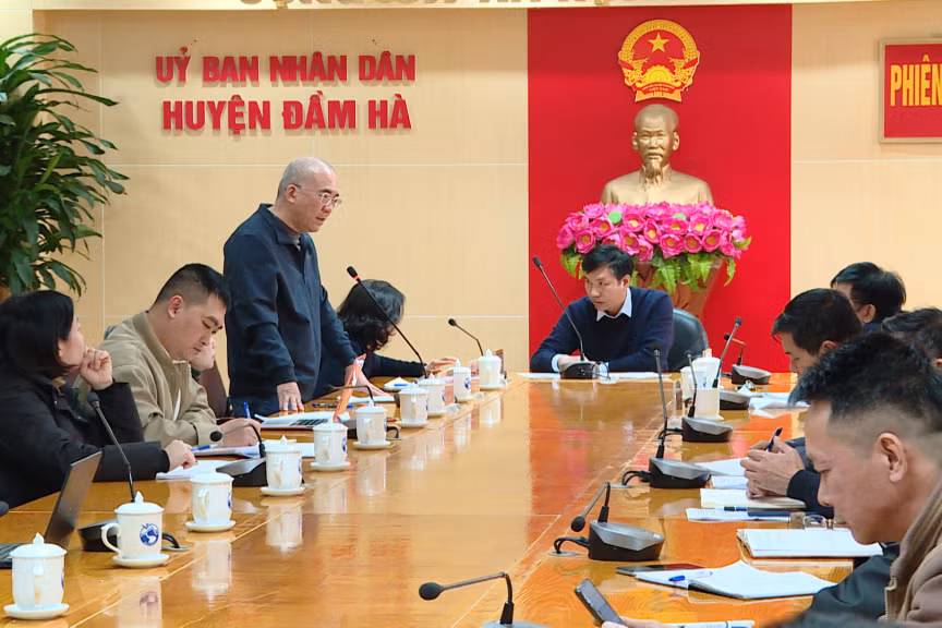CDC Quảng Ninh và Chi cục Thú y tỉnh tổ chức làm việc với UBND huyện Đầm Hà về việc xử lý dứt điểm dịch dại trên chó tại địa phương (tháng 3/2024). Ảnh: Nguyễn Trang