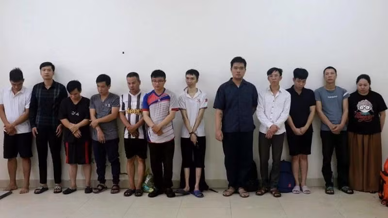 Các đối tượng trong chuyên án bị bắt giữ.