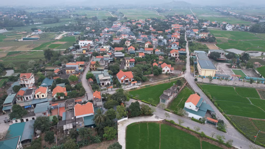 Xã Tân Việt nhìn từ trên cao