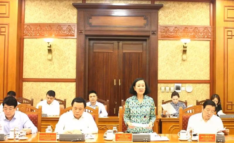 Đồng chí Trương Thị Mai phát biểu chỉ đạo Phiên họp.