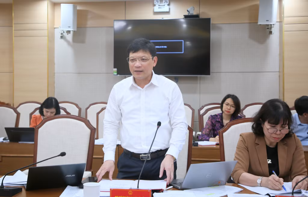 Đồng chí Nghiêm Xuân Cường, Phó Chủ tịch UBND tỉnh, phát biểu tại cuộc họp.