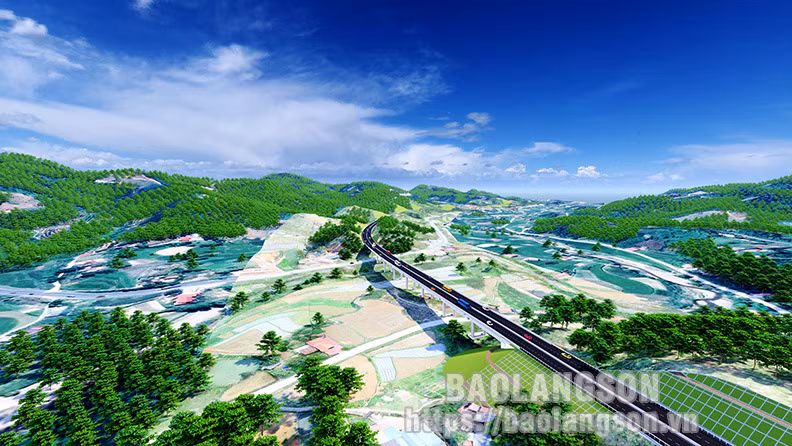Phối cảnh xây dựng tuyến cao tốc Hữu Nghị-Chi Lăng đoạn qua địa bàn huyện Cao Lộc