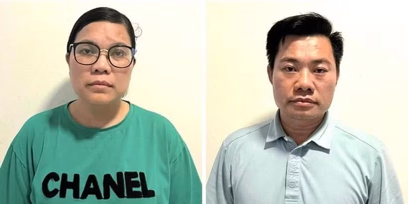 Đối tượng Nguyễn Thị Khuyên và Văn Đình Toàn. (Ảnh: CATP Hà Nội)