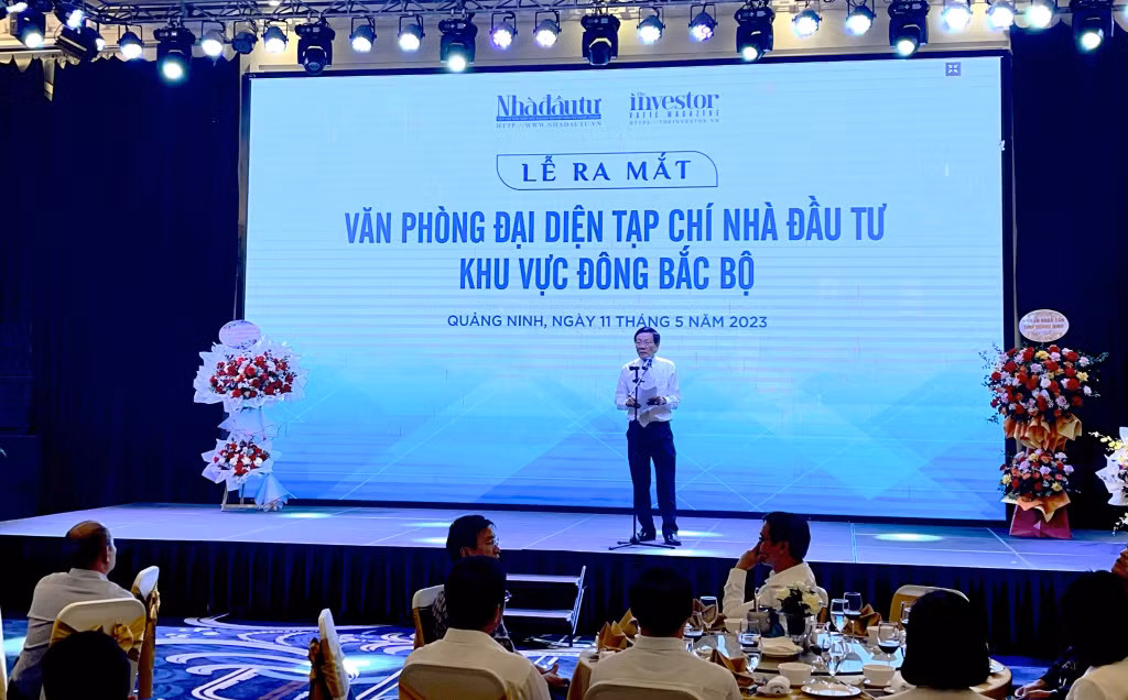 Ông Nguyễn Anh Tuấn, Tổng biên tập Tạp chí Nhà đầu tư phát biểu tại buổi lễ ra mắt văn phòng đại diện.