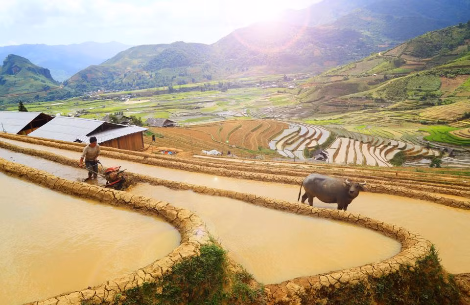 Vẻ đẹp lao động của con người nơi đây trước thiên nhiên hùng vĩ.
