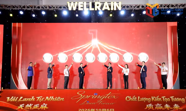 Khánh thành nhà máy sản xuất vải mộc, vải nhuộm Wellrain tại KCN Hải Hà