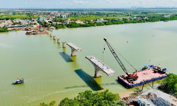 Cầu Sông Chanh đang được triển khai thi công.