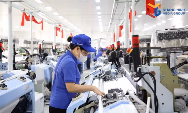 Sản xuất sản phẩm vải dệt tại Công ty TNHH Dệt may Wellrain (Việt Nam), KCN Hải Hà. Ảnh: Mạnh Trường