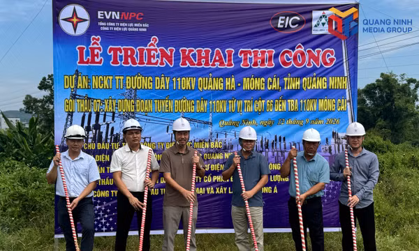 Triển khai thi công Dự án nâng cao khả năng truyền tải đường dây 110kV Quảng Hà - Móng Cái