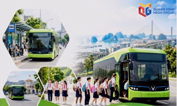 Đưa đón học sinh đến trường bằng xe buýt trong năm học mới