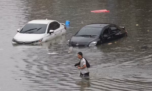 Tình trạng ngập lụt sau trận mưa lớn tại Bangkok, Thái Lan, ngày 26/9/2026. Ảnh: AP