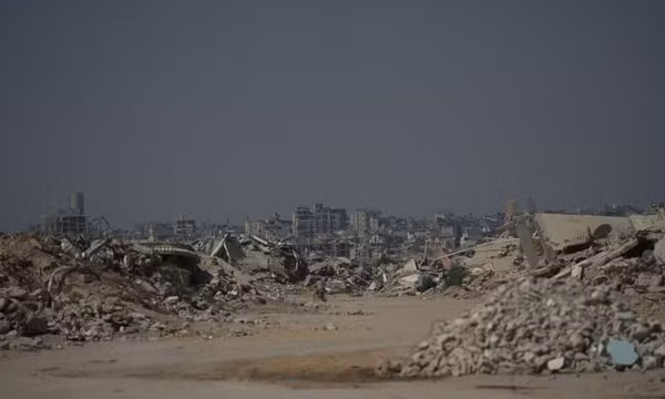 Khung cảnh đổ nát tại thành phố Khan Younis, phía Nam Dải Gaza sau nhiều tháng xung đột. Ảnh: AP