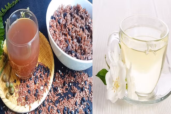 Uống trà có thể giúp giải độc cơ thể, bảo vệ gan. Đồ hoạ: Hạ Mây