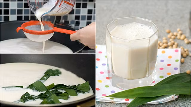 Sữa đậu nành làm theo cách truyền thống.