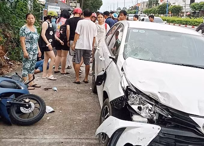 Hiện trường vụ tai nạn, chiều 15/10. Ảnh: Người dân cung cấp
