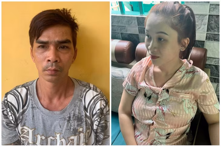 Bị can Lê Văn Bậm và bị can Nguyễn Thảo Nguyên.
