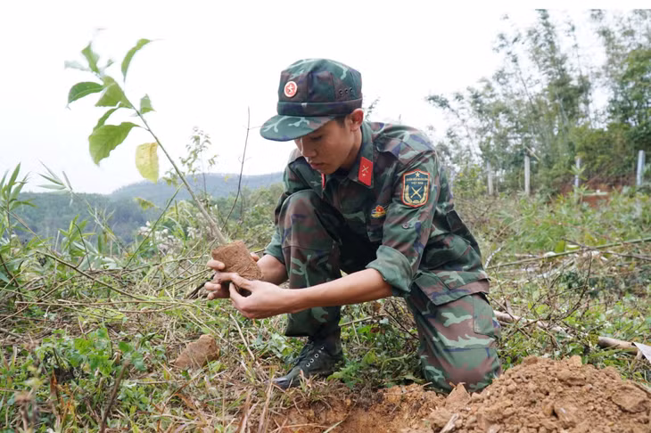 Tuổi trẻ Bộ CHQS tỉnh tham gia “Tết trồng cây đời đời nhớ ơn Bác Hồ” xuân Quý Mão 2023 tại thao trường 493 (thị xã Đông Triều).