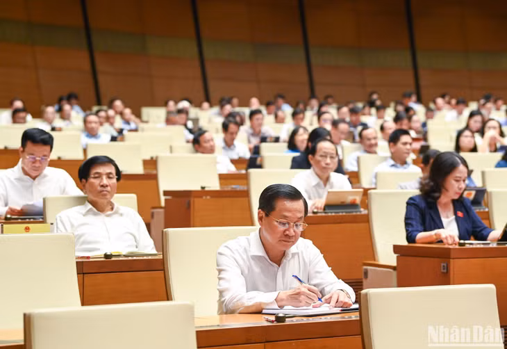 Phó Thủ tướng Lê Minh Khái và các đại biểu dự phiên họp. (Ảnh: DUY LINH)