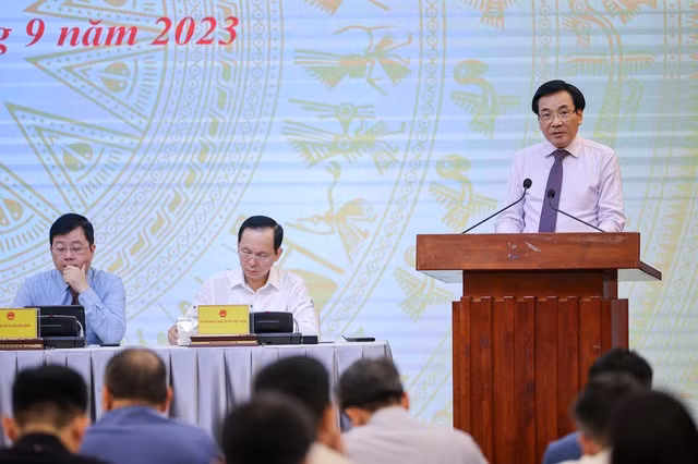 Họp báo Chính phủ thường kỳ tháng 9/2023 diễn ra chiều 30/9 tại Hà Nội - Ảnh: VGP/Nhật Bắc