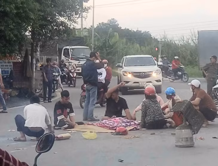 Hiện trường vụ tai nạn giao thông.