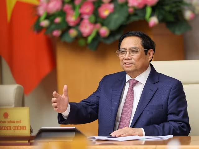 Thủ tướng nhấn mạnh tư tưởng của Chủ tịch Hồ Chí Minh “ngoại giao phải luôn luôn vì lợi ích dân tộc mà phục vụ” - Ảnh: VGP/Nhật Bắc
