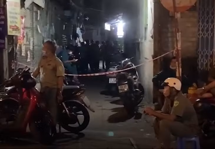 Hiện trường nơi xảy ra vụ án mạng.