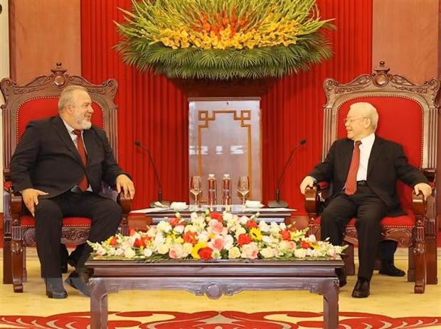Tong Bi thu Nguyen Phu Trong tiep Thu tuong Cong hoa Cuba hinh anh 1