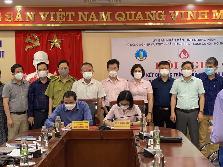 Lãnh đạo Ngân hàng CSXH chi nhánh Quảng Ninh và Sở NN&amp;PTNT ký kết chương trình phối hợp nhằm ưu tiên nguồn vốn cho tam nông.
