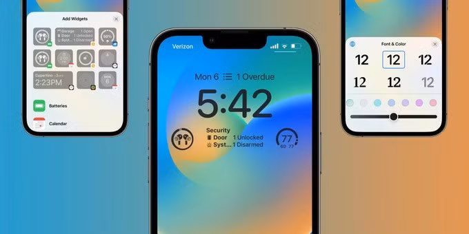 iOS 16 cho phép người dùng có thể dễ dàng tùy chỉnh màn hình khóa theo sở thích (Ảnh: 9to5mac).