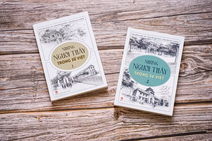 Bộ sách Những người thầy trong sử Việt vinh danh các nhà giáo có đủ tâm và tài. Ảnh: K.Đ