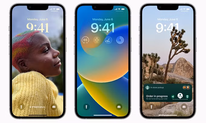 Giao diện màn hình khóa mới của iPhone.