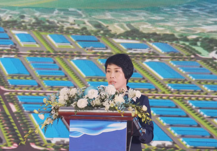 Đồng chí Nguyễn Thị Bích Ngọc, Thứ trưởng Bộ Kế hoạch và Đầu tư (KH&amp;ĐT) phát biểu tại buổi lễ.