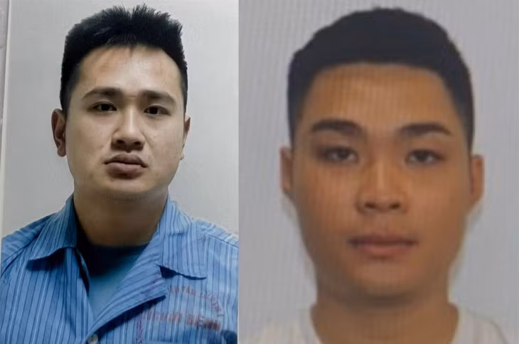 Hung thủ chém lìa chân người đàn ông đi bộ trên vỉa hè - Vũ Tá Đăng (trái) và đồng bọn. Ảnh: CACC