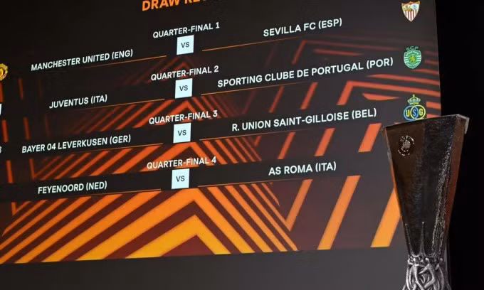 Kết quả bốc thăm chia cặp tứ kết Europa League. Ảnh: AFP