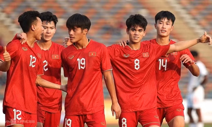 U23 Việt Nam tại SEA Games 2023 ở Phnom Penh, Campuchia tháng 5. Ảnh: Lâm Thỏa