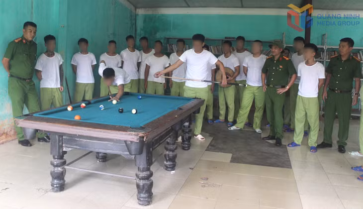 Các học viên tại Cơ sở cai nghiện ma túy tỉnh tham gia các hoạt động thể thao.