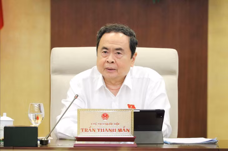Chủ tịch Quốc hội Trần Thanh Mẫn phát biểu ý kiến. (Ảnh: DUY LINH)