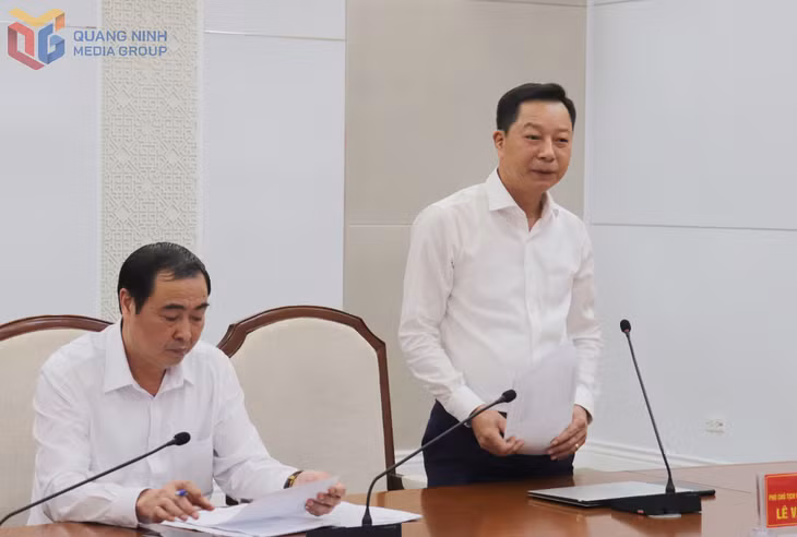 Đồng chí Lê Văn Ánh, Phó Chủ tịch UBND tỉnh phát biểu tại cuộc họp.