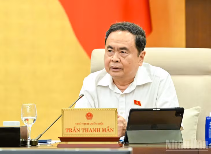 Chủ tịch Quốc hội Trần Thanh Mẫn phát biểu ý kiến. (Ảnh: DUY LINH)