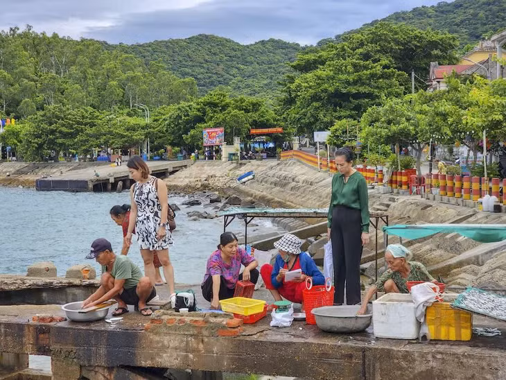 Đến đảo Cù Lao Chàm, du khách còn có thể khám phá chợ Tân Hiệp nằm bên Bãi Làng vào mỗi sáng sớm. Chợ bán các đặc sản rừng, biển và quà lưu niệm. Khách thường mua các hải sản khô về làm quà. Khu chợ này cùng nhiều điểm du lịch trên đảo lâu nay “nói không với túi nilon”.