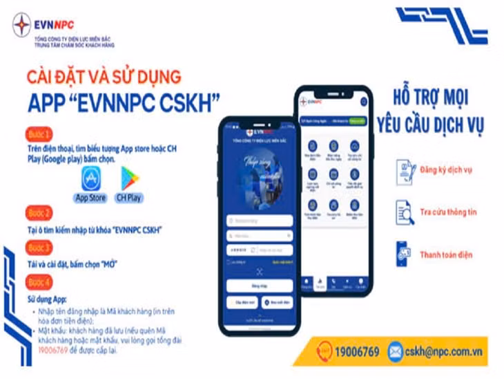 Việc ký hợp đồng mua bán điện giữa khách hàng và Công ty được triển khai nhanh chóng thông qua app "EVNNPC CSKH" của ngành Điện.