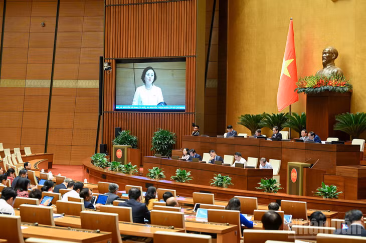 Quang cảnh phiên thảo luận của Quốc hội, chiều 29/10/2025. (Ảnh: DUY LINH)