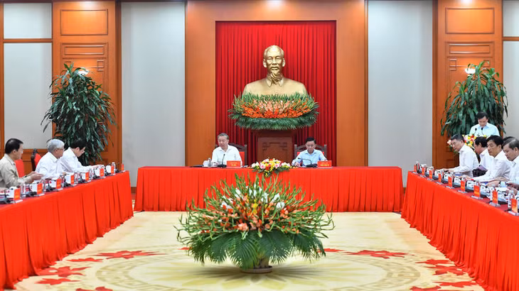Tổng Bí thư Tô Lâm chủ trì Phiên họp thứ ba của Tiểu ban Văn kiện Đại hội XIV của Đảng. (Ảnh: Đăng Khoa)
