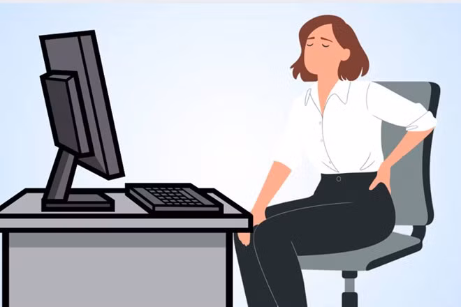 Cách chăm sóc sức khỏe khớp cho những người ngồi cả ngày. Đồ họa: Thiện Nhân