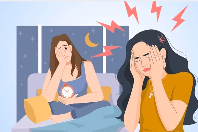 Ánh sáng xanh, caffeine, thói quen ăn uống và mức độ vận động cả ngày đều ảnh hưởng đến nhịp sinh học, quyết định chất lượng giấc ngủ ban đêm. Đồ họa: Thiện Nhân