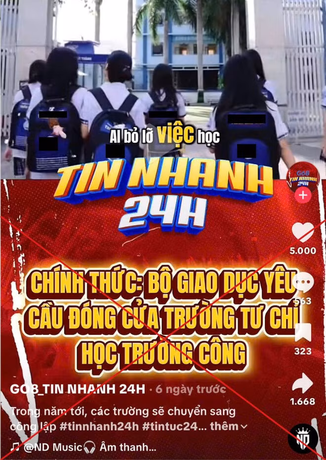 Thông tin lan truyền sai sự thật trên mạng xã hội - Ảnh: MOET