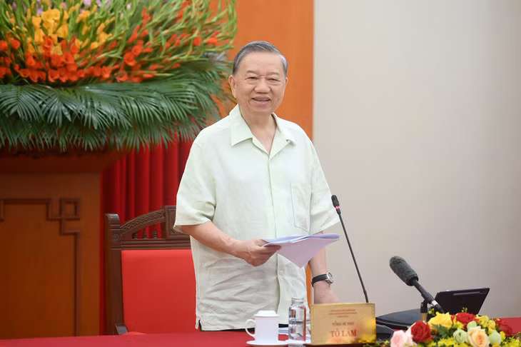 Tổng Bí thư Tô Lâm phát biểu chỉ đạo phiên họp. (Ảnh: ĐĂNG KHOA)