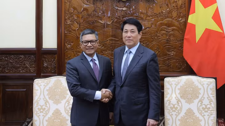 Chủ tịch nước Lương Cường tiếp Đại sứ Indonesia.