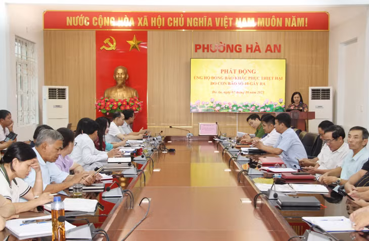 Ủy ban MTTQ Việt Nam phường Hà An phát động quyên góp, hỗ trợ đồng bào bị ảnh hưởng bởi bão số 10.