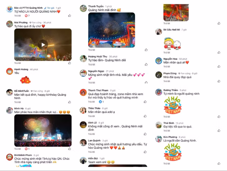 Người dân và du khách bình luận về chương trình trên trang fanpage Báo và Phát thanh Truyền hình Quảng Ninh. 